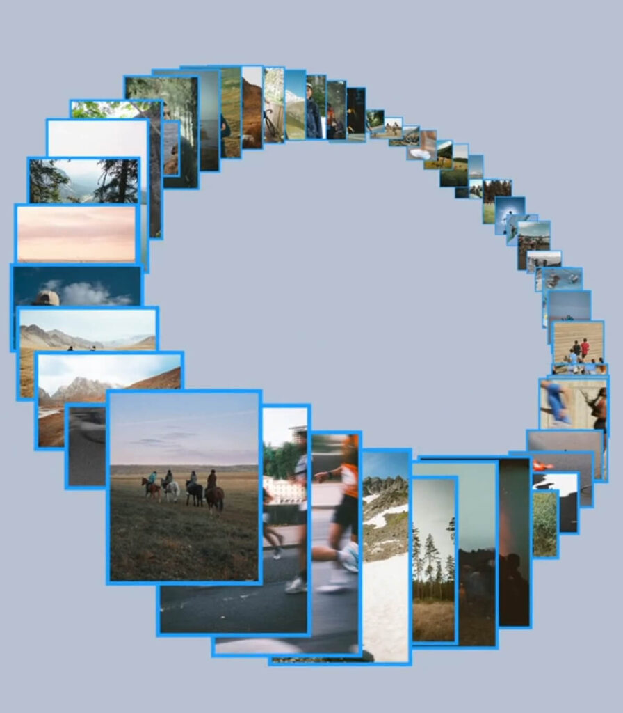 Bilder sind im Kreis angeordnet