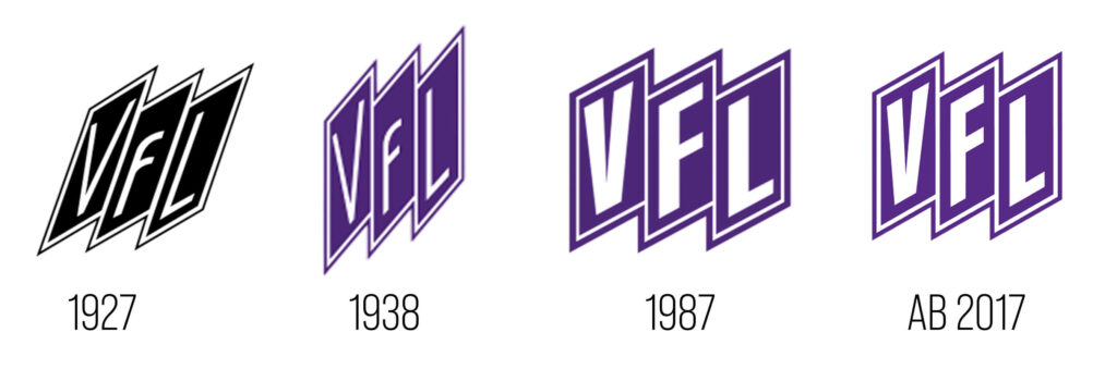 logo vfl osnabrück durch die Geschichte: 1927, 1938, 1987 und heute
