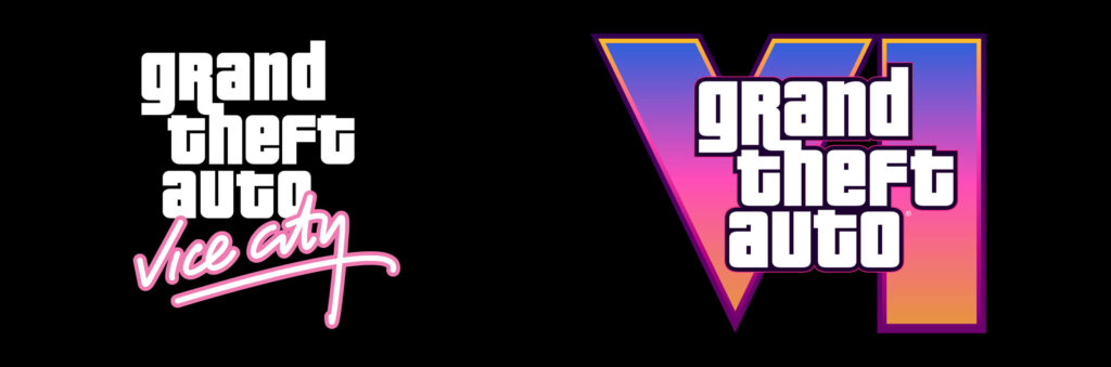 GTA 6 Logo im Vergleich zum GTA Vice City Logo