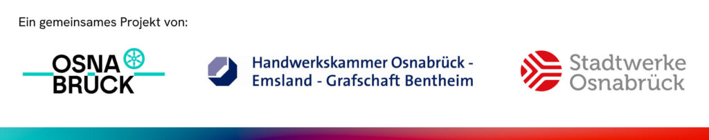 Das Energie- und Wärmeinformationszentrum Osnabrück (EWI) in Osnabrück bündelt Stadt Osnabrück, Stadtwerke Osnabrück und Handwerkskammer Osnabrück - Emsland - Grafschaft Bentheim hier als Logo