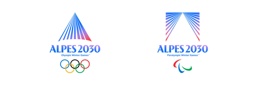 Alpes 2030 Logo und Emblem Paralympische und Olympische Spiele